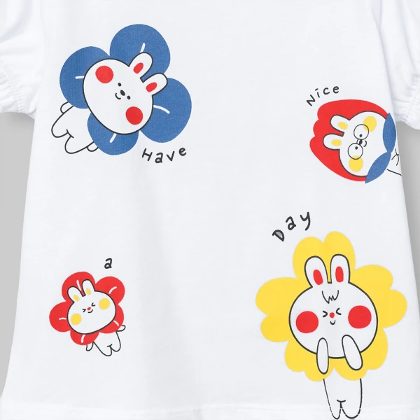 Bộ bé gái ngắn Animo Easy SU26 LU0826006 (1Y-4Y,Trắng-Navy)