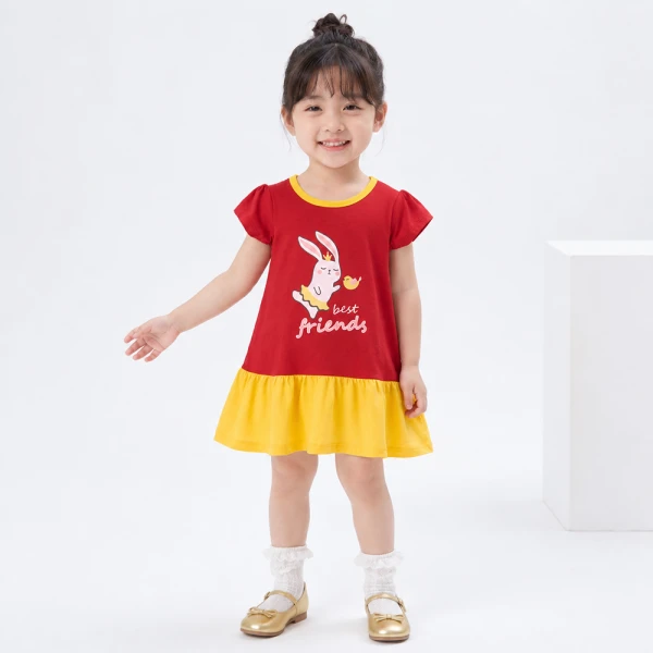 Đầm bé gái Animo Easy SU26 TX0526073 (1Y-4Y,Đỏ-Vàng)