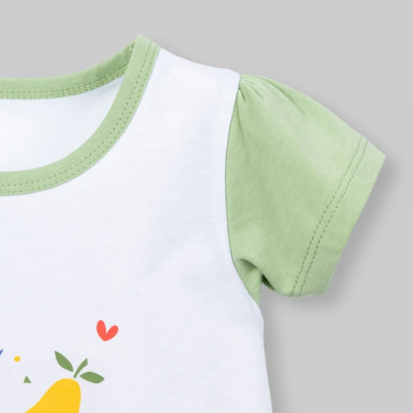 Đầm bé gái Animo Easy SU26 TX0626046 (1Y-4Y,Trắng-Lá)