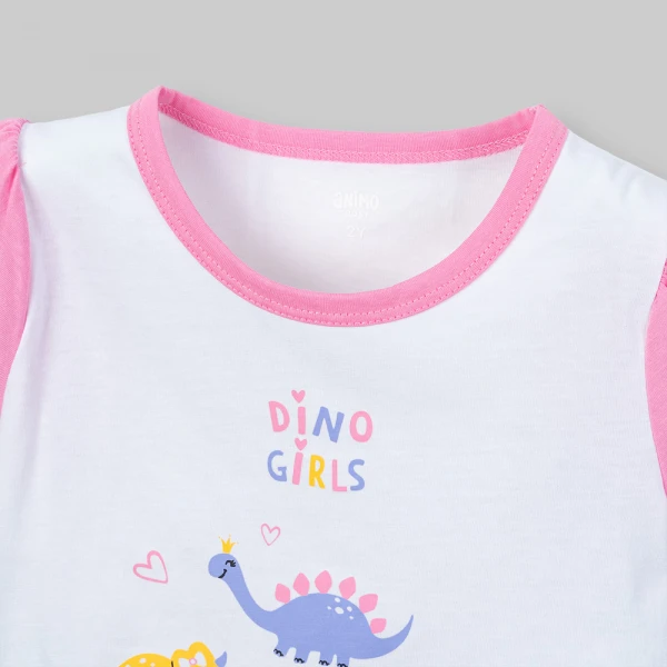 Bộ bé gái ngắn Animo Easy SU26 TX0626051 (1Y-4Y,Trắng-Hồng)