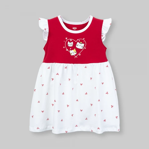 Đầm bé gái Animo Easy SU26 TX0526081 (1Y-4Y,Đỏ-Trắng)