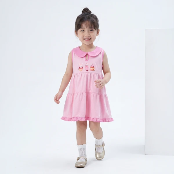 Đầm bé gái Animo SU26 TX0626007 (1Y-6Y,Hồng)