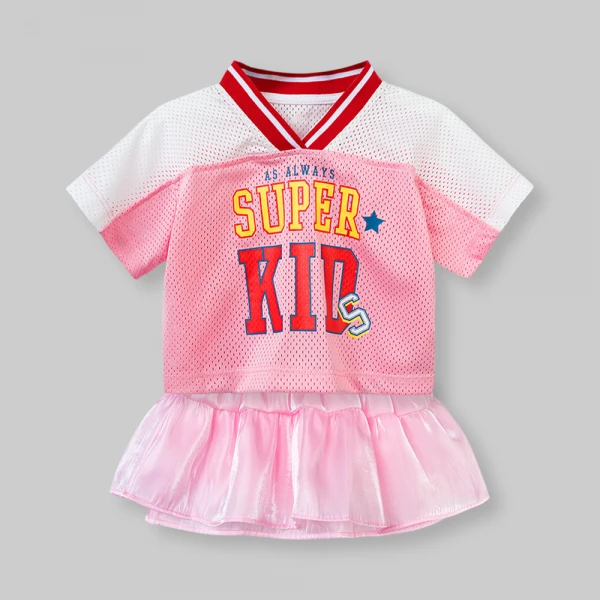Bộ bé gái ngắn croptop Animo Champs SU26 TX0426051 (1Y-6Y,Hồng)