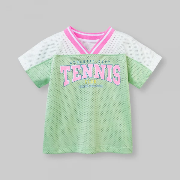 Bộ bé gái ngắn thể thao Animo Champs SU26 TX0426052 (1Y-6Y,Lá-Trắng)