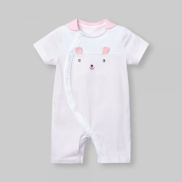Bodysuit bé gái đùi Animo champs_pink VD0526010 (0-12M,Hồng nhạt-trắng)