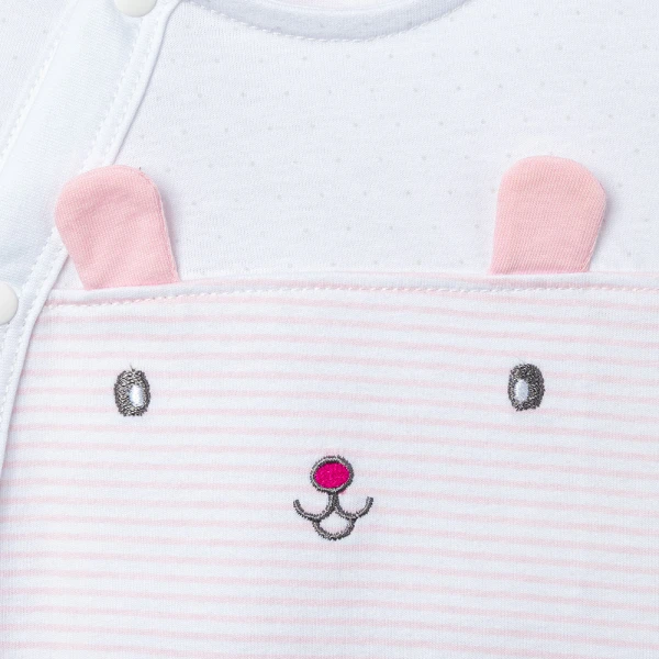 Bodysuit bé gái đùi Animo champs_pink VD0526010 (0-12M,Hồng nhạt-trắng)