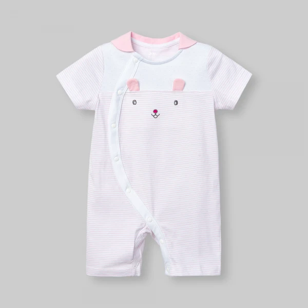 Bodysuit bé gái đùi Animo champs_pink VD0526010 (0-12M,Hồng nhạt-trắng)