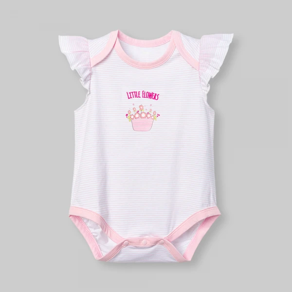 Bodysuit bé gái tam giác Animo champs_pink VD0526012 (0-9M,Trắng-hồng nhạt)