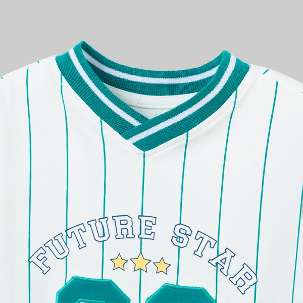 Bộ bé trai ngắn cổ tim Animo champs SP26 HN0526053 (1-6Y,Trắng-Lá)