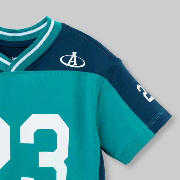 Bộ bé trai ngắn cổ tim Animo champs SP26 HN0526055 (1-6Y,Lá)