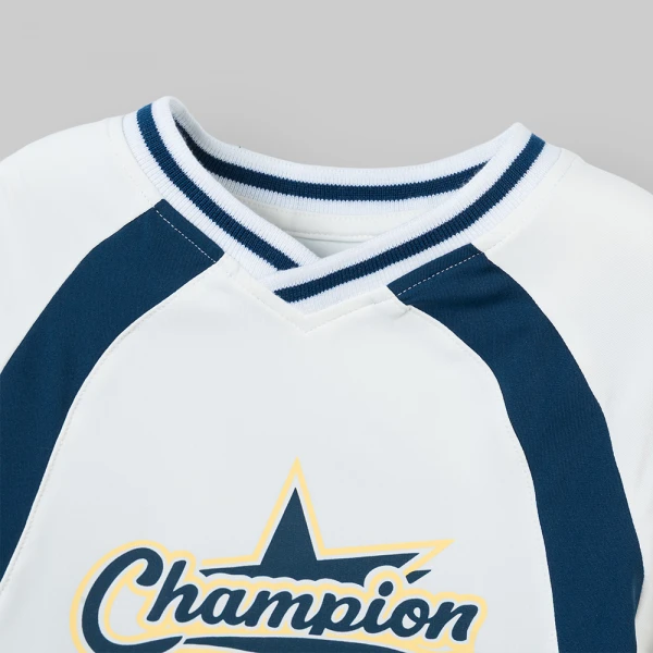 Bộ bé trai ngắn cổ tim Animo champs SP26 HN0626008 (1-6Y,Trắng-Dương)