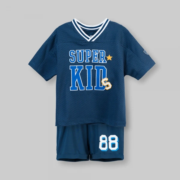 Bộ bé trai ngắn cổ tim Animo champs SP26 HN0626009 (1-6Y,Dương)