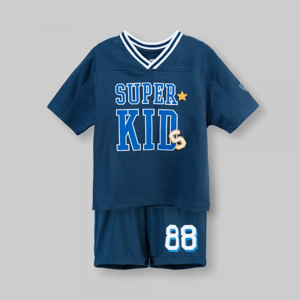 Bộ bé trai ngắn cổ tim Animo champs SP26 HN0626009 (1-6Y,Dương)