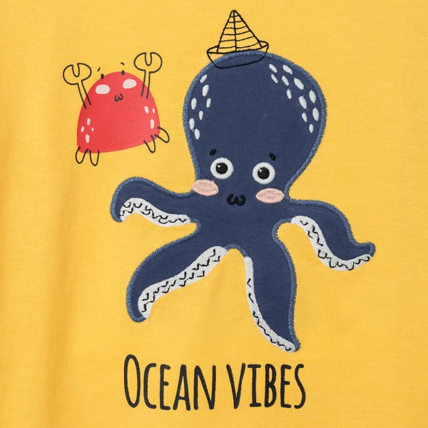 Bộ bé trai ngắn polo Animo Ocean Friends SP26 HN0626014 (1-6Y,Vàng-Dương)