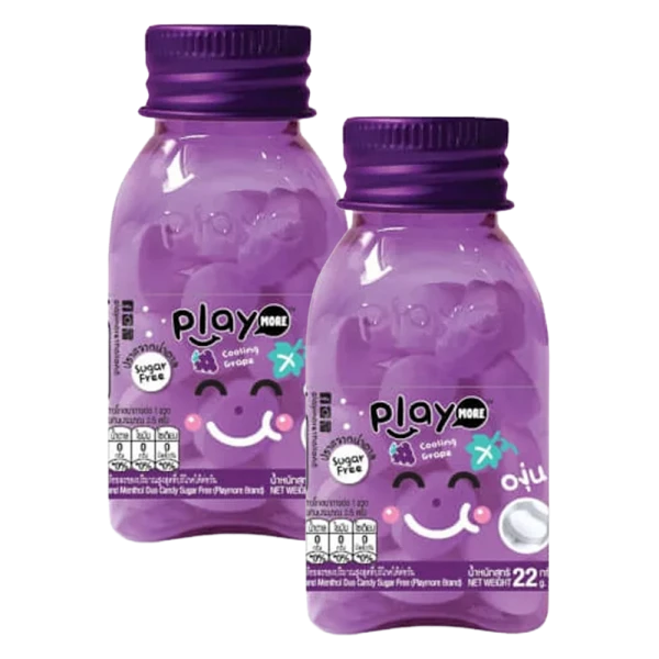 Combo 2 Kẹo the vị nho Playmore hũ 22g