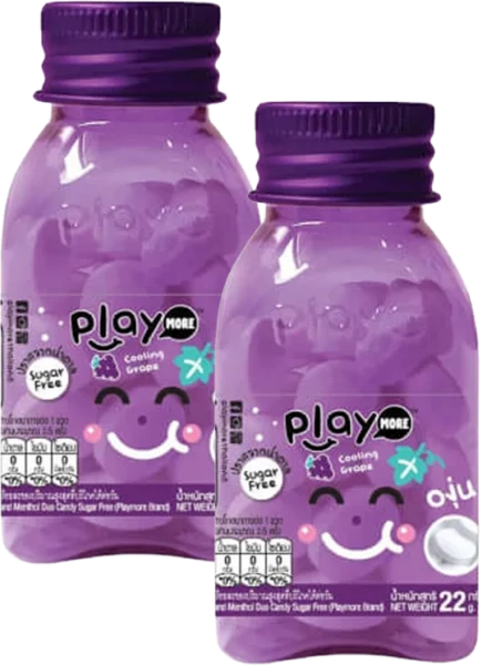 Combo 2 Kẹo the vị nho Playmore hũ 22g