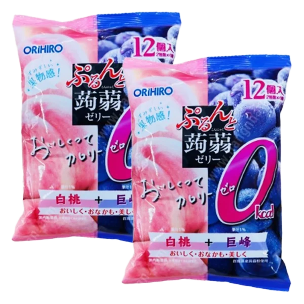 Combo 2 Thạch trái cây Orihiro vị nho và đào
