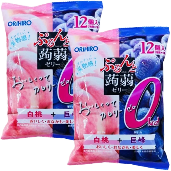 Combo 2 Thạch trái cây Orihiro vị nho và đào