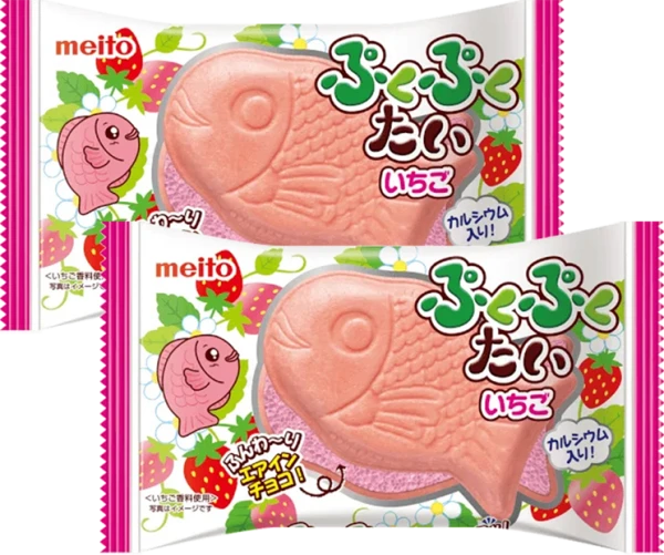 Combo 2 Bánh xốp cá Meito nhân kem dâu