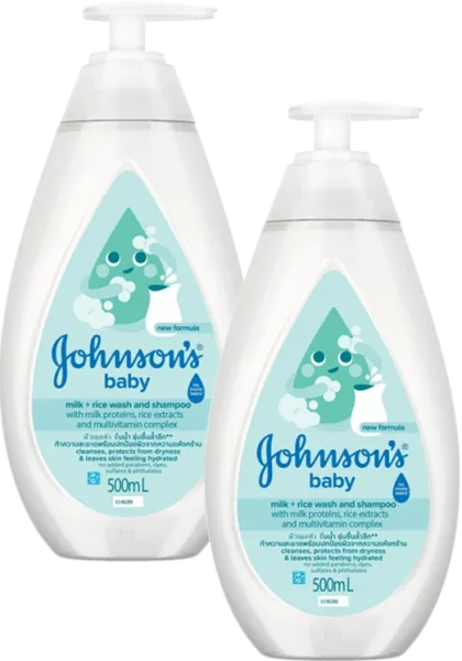 Combo 2 Sữa tắm gội toàn thân Johnson's Baby Sữa và Gạo 500ml
