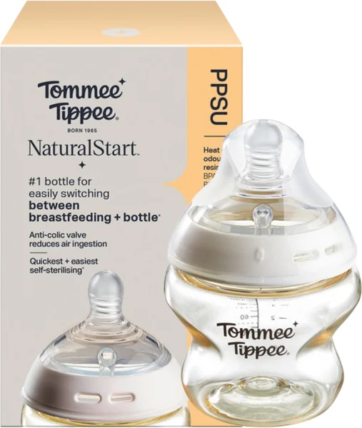 Bình Sữa PPSU Ty Siêu Mềm Tự Nhiên Tommee Tippee 150ml, Núm Ty Của Bình 0-3 Tháng