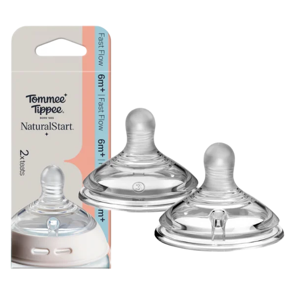 Núm Ty Silicon Siêu Mềm Tự Nhiên Tommee Tippee - Fast Flow (Vỉ Đôi)