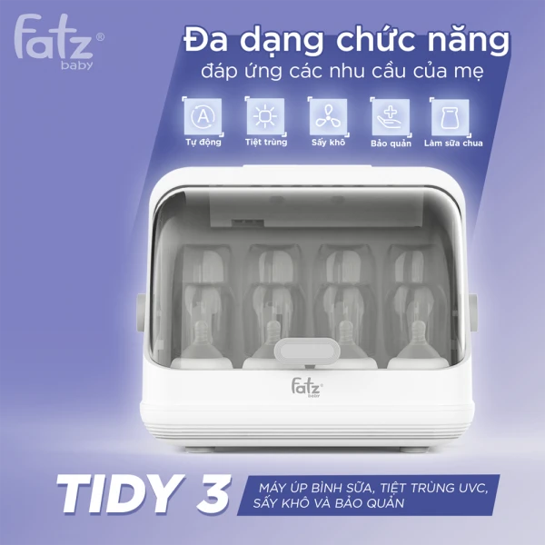 Máy úp bình sữa Fatz Tidy 3 tiệt trùng UVC sấy khô cho bé từ sơ sinh (20L)