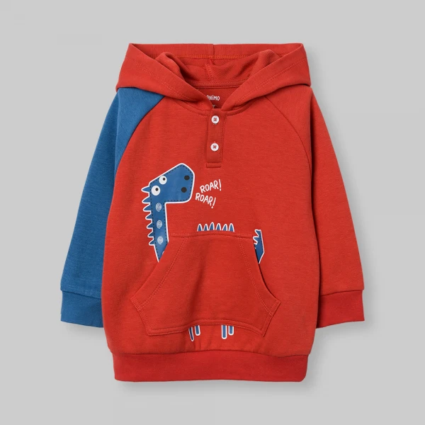 Bộ đông bé trai dài Animo Khủng long FW26 VD0726036 (1-4Y,Đỏ-Xanh)