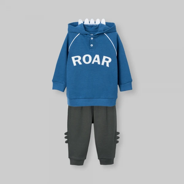 Bộ đông bé trai dài Animo Khủng long FW26 VD0726037 (1-4Y,Đỏ-Xanh)