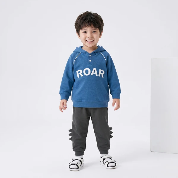 Bộ đông bé trai dài Animo Khủng long FW26 VD0726037 (1-4Y,Đỏ-Xanh)