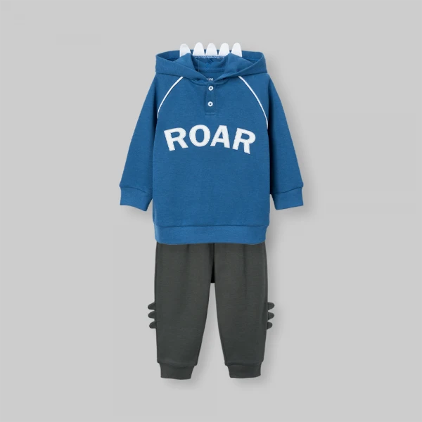 Bộ đông bé trai dài Animo Khủng long FW26 VD0726037 (1-4Y,Đỏ-Xanh)