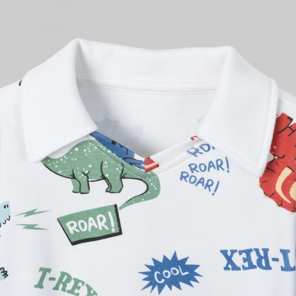 Bộ đông bé trai dài Animo Khủng long FW26 VD0726038 (1-4Y,Đỏ-Xanh)