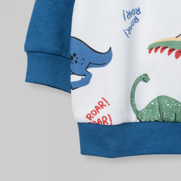 Bộ đông bé trai dài Animo Khủng long FW26 VD0726038 (1-4Y,Đỏ-Xanh)