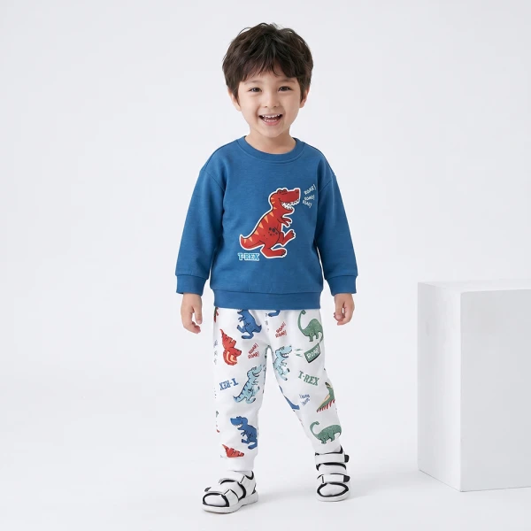 Bộ đông bé trai dài Animo Khủng long FW26 VD0726039 (1-4Y,Đỏ-Xanh)