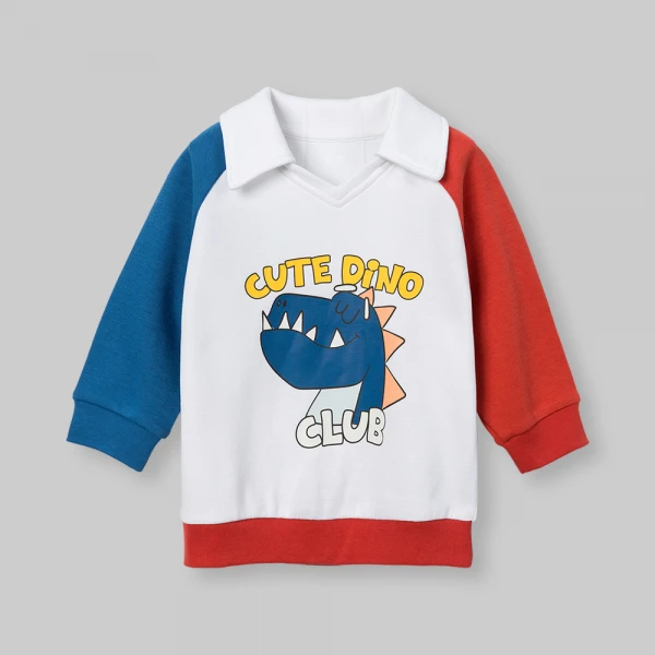 Bộ đông bé trai dài Animo Khủng long FW26 VD0726040 (1-4Y,Đỏ-Xanh)