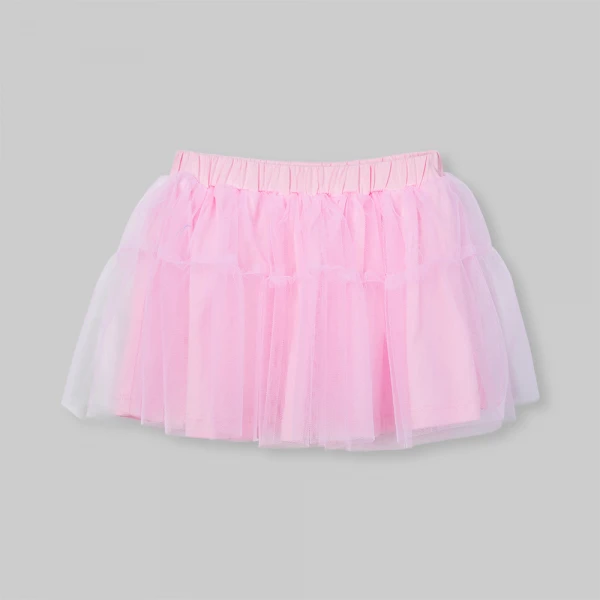 Bộ bé gái ngắn áo tay phồng chân váy Animo LU0526085 (1Y-6Y,Trắng-Hồng)