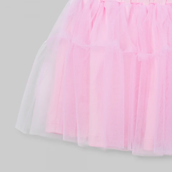 Bộ bé gái ngắn áo tay phồng chân váy Animo LU0526085 (1Y-6Y,Trắng-Hồng)