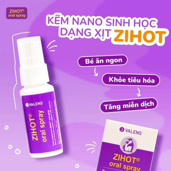 Xịt Bổ Sung Kẽm Nano Và Vitamin Hỗ Trợ Sức Đề Kháng Zihot Oral Spray (Hộp 25ml)