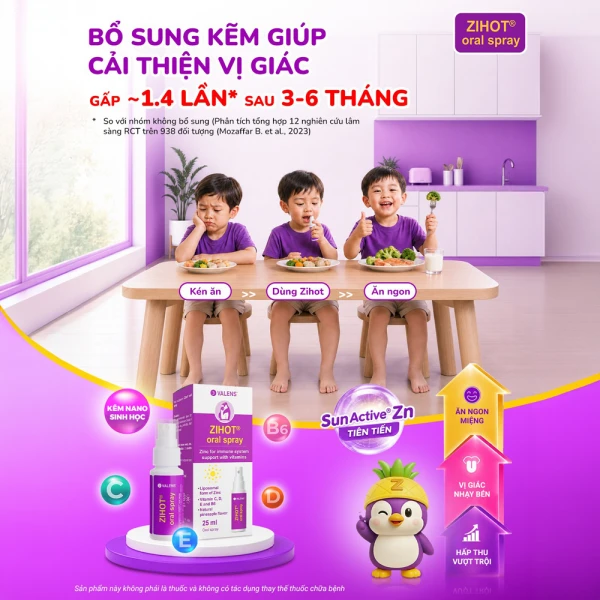 Xịt Bổ Sung Kẽm Nano Và Vitamin Hỗ Trợ Sức Đề Kháng Zihot Oral Spray (Hộp 25ml)