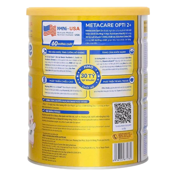 Combo 2 SPDD Metacare Opti 2+ 850g (Vàng)