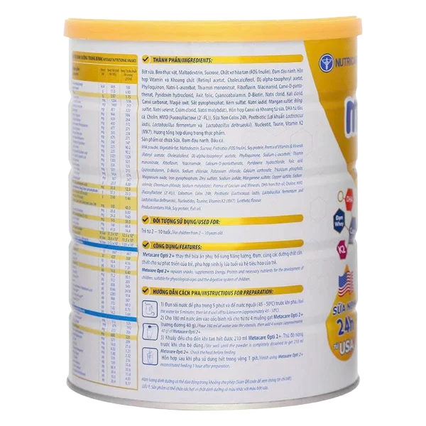 Combo 2 SPDD Metacare Opti 2+ 850g (Vàng)