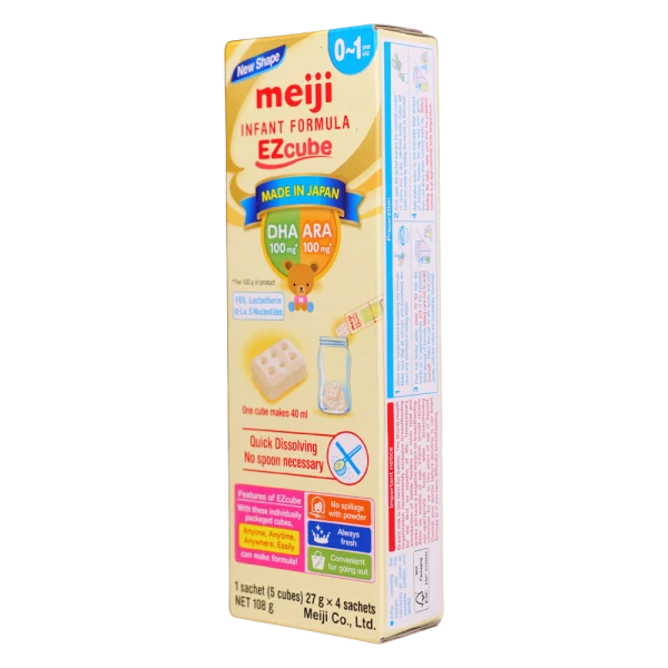 Sản phẩm dinh dưỡng công thức cho trẻ từ 0 đến 12 tháng tuổi: Meiji 0-1 year old INFANT FORMULA EZCube 