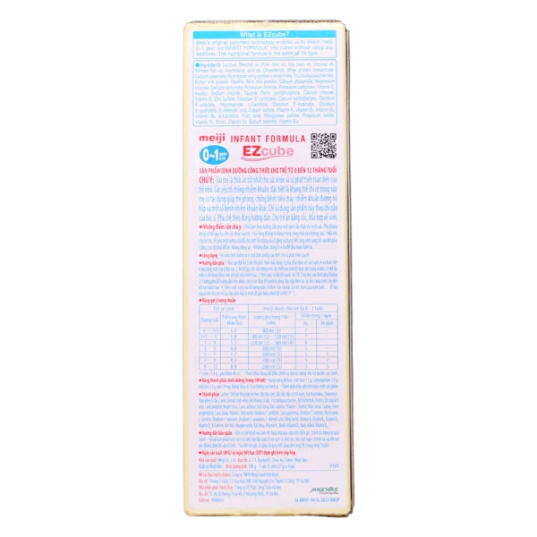 Sản phẩm dinh dưỡng công thức cho trẻ từ 0 đến 12 tháng tuổi: Meiji 0-1 year old INFANT FORMULA EZCube 