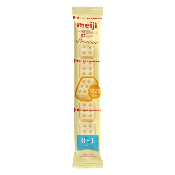 Sản phẩm dinh dưỡng công thức cho trẻ từ 0 đến 12 tháng tuổi: Meiji 0-1 year old INFANT FORMULA EZCube Premium 