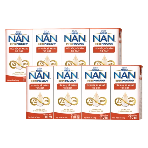 2 lốc Thực phẩm bổ sung NESTLE NAN INFINIPRO GROW 9(4x110ml)