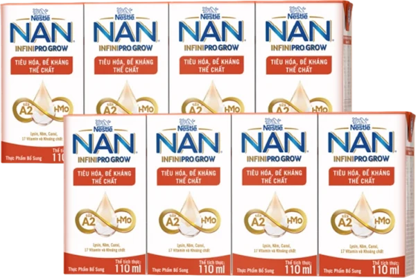 2 lốc Thực phẩm bổ sung NESTLE NAN INFINIPRO GROW 9(4x110ml)