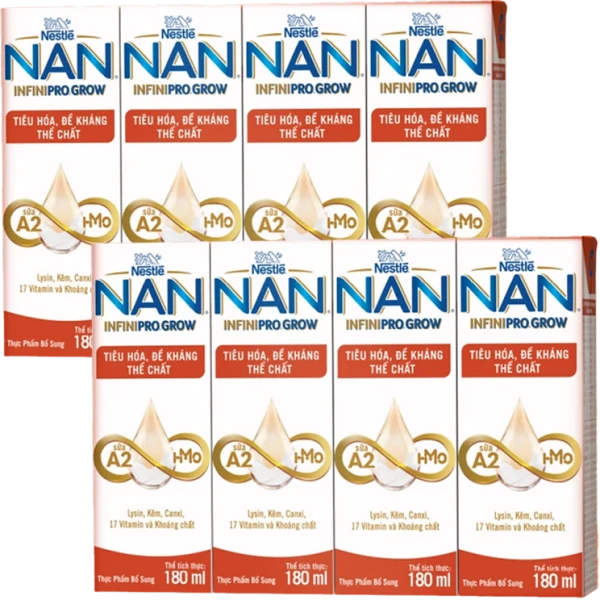 2 lốc Thực phẩm bổ sung NESTLE NAN INFINIPRO GROW 6(4x180ml)