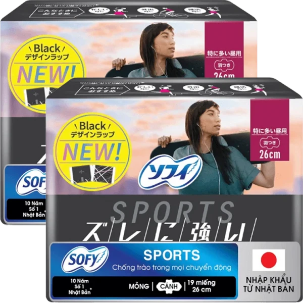 Combo 2 Băng Vệ Sinh Sofy Sports cánh 26cm (19 miếng)