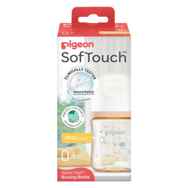 BÌNH SỮA PPSU SOFTOUCH BABY-FRIENDLY WORLD PIGEON HOẠ TIẾT DẢI NGÂN HÀ 160ML