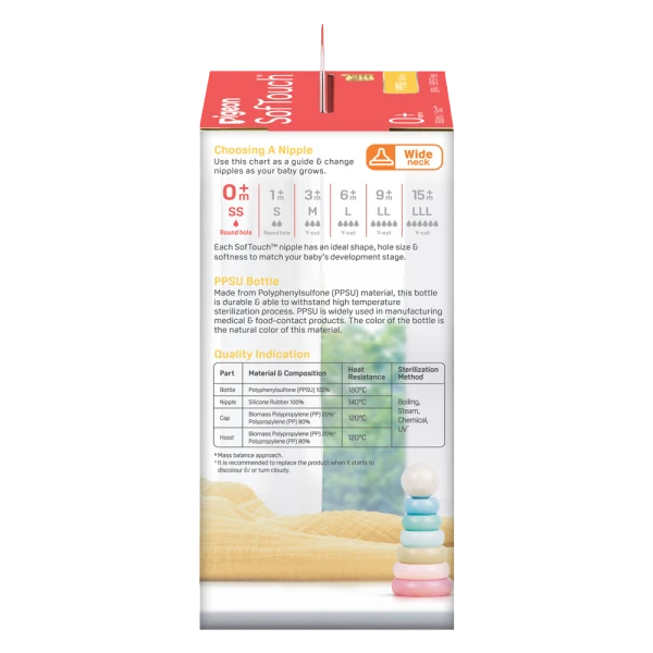 BÌNH SỮA PPSU SOFTOUCH BABY-FRIENDLY WORLD PIGEON HOẠ TIẾT ĐÀN NGỖNG 160ML